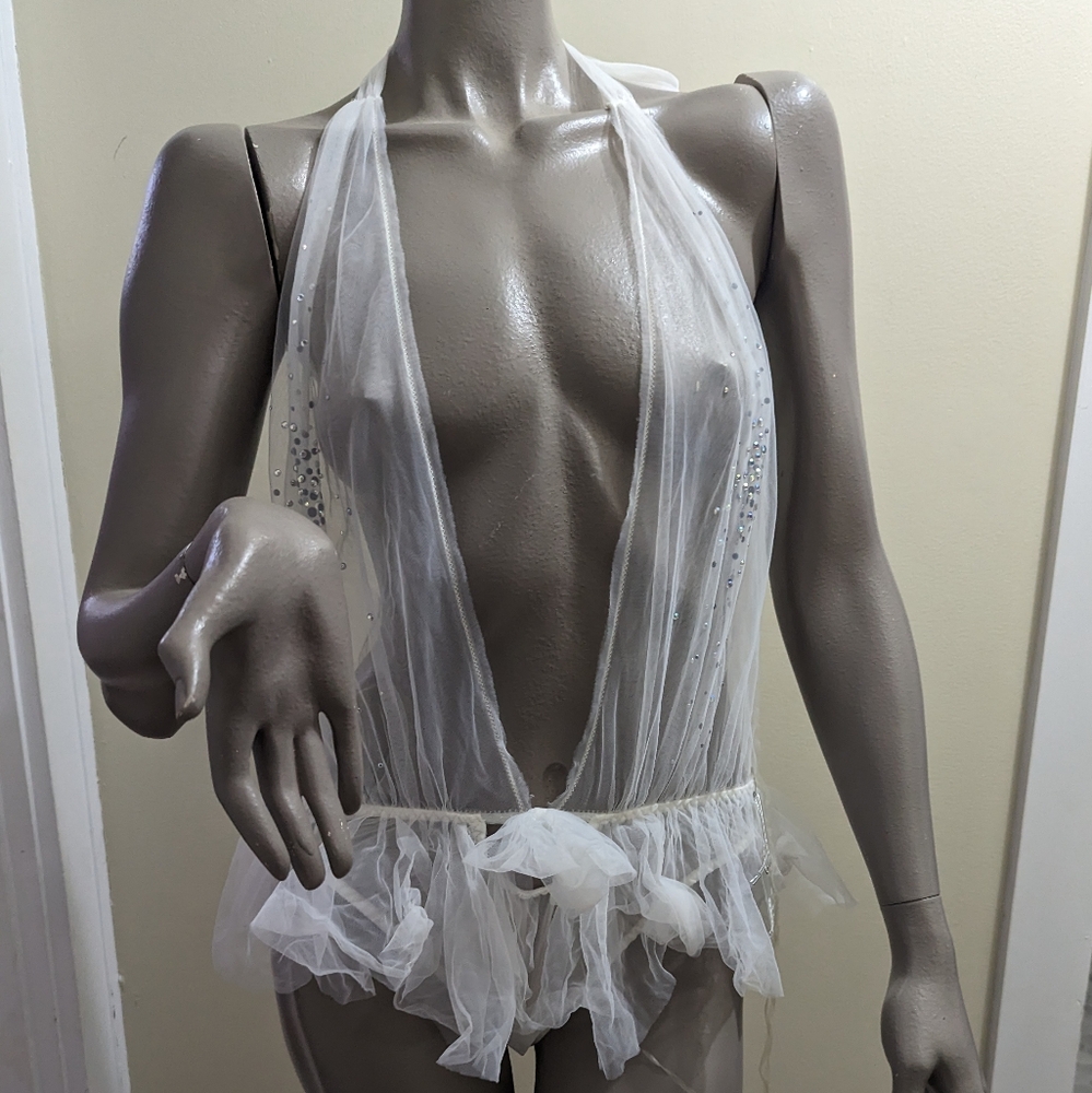 VS Tulle Rhinestone Sheer Teddy Size Medium 2013 Fashion Show